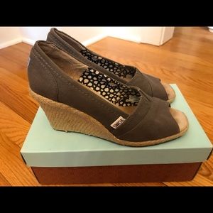 Toms grey wedge shoes